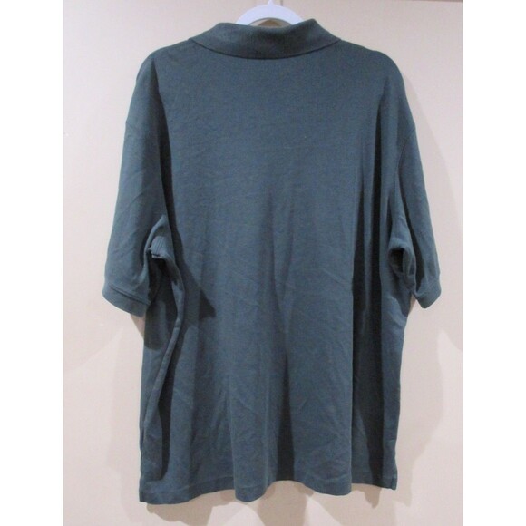 Lot of 2 Lands' End Polo Shirts Mens XXL 50-52 (Teal & Dk Green) Cotton Pullover - Picture 4 of 13